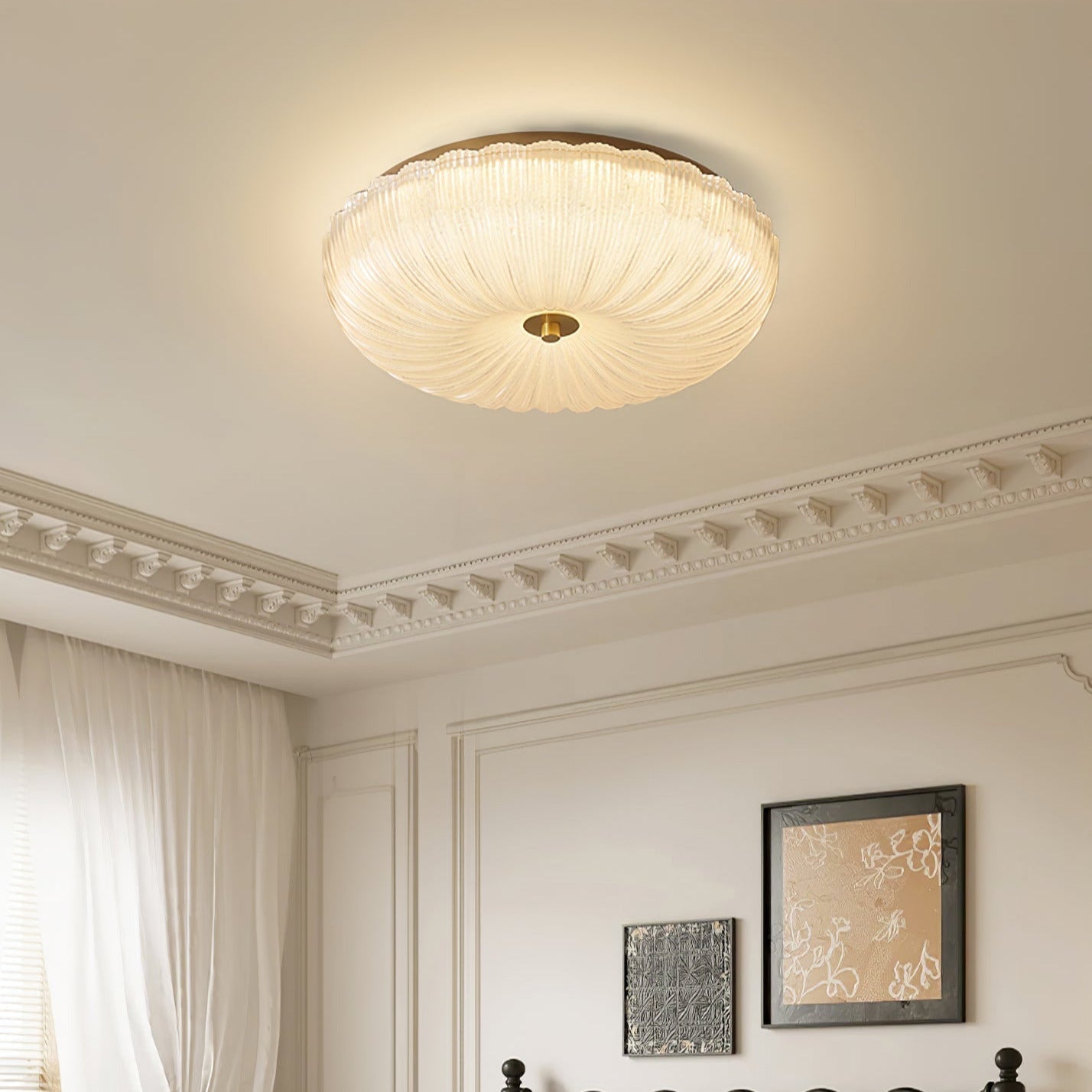Textured Diffuser Ripple Glass Ceiling Light